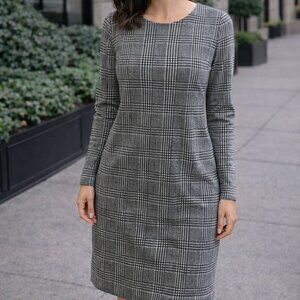 30. Olivia Ray B&W Plaid Print Long Sleeve Winter Mini Dress - Size Medium